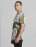 Green Abstract Print Short Sleeves Shirt_414468+3