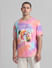 RICK & MORTY Peach Ombre Printed Oversized T-shirt_414477+2