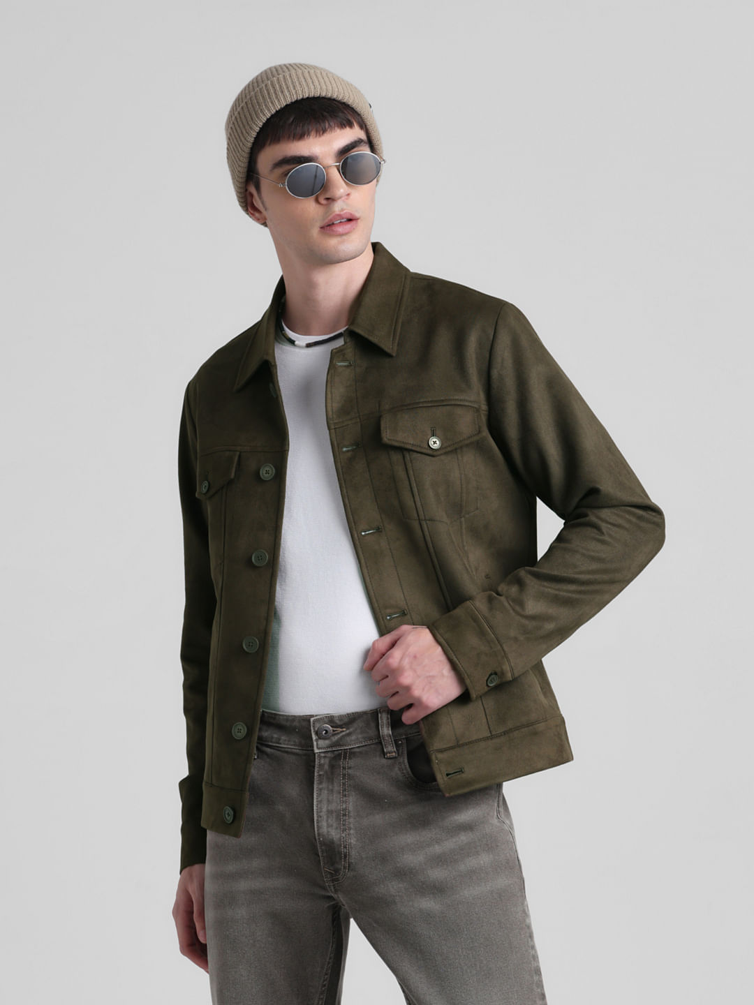 Mens Denim Jacket Coat Solid Color Classic Long Sleeve Casual Trucker  Outwear | eBay