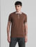 Brown Knitted Polo T-shirt_414493+2