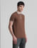 Brown Knitted Polo T-shirt_414493+3
