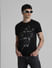 Black Typographic Print Crew Neck T-shirt_414495+1