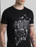 Black Typographic Print Crew Neck T-shirt_414495+5