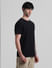 Black Jacquard Crew Neck T-shirt_414497+3