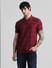 Red Logo Print Polo T-shirt_414500+2