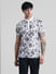 White Floral Print Polo T-shirt_414501+2