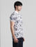 White Floral Print Polo T-shirt_414501+3