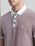 Maroon Jacquard Polo T-shirt_414503+5