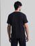 Navy Blue Text Print Crew Neck T-shirt_414504+4