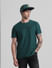 Green Text Print Crew Neck T-shirt_414505+1