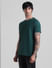 Green Text Print Crew Neck T-shirt_414505+3