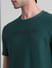 Green Text Print Crew Neck T-shirt_414505+5