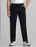 Black Mid Rise Casual Pants_414519+1