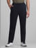 Navy Blue Mid Rise Casual Pants_414520+1