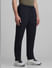 Navy Blue Mid Rise Casual Pants_414520+2