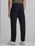 Navy Blue Mid Rise Casual Pants_414520+3