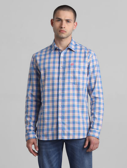 Blue Check Full Sleeves Shirt