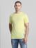 Lime Green Cotton Crew Neck T-shirt_414548+2