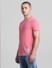 Pink Cotton Crew Neck T-shirt_414747+3