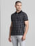 Black Check Print Polo T-shirt_414550+2