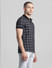 Black Check Print Polo T-shirt_414550+3