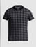 Black Check Print Polo T-shirt_414550+7