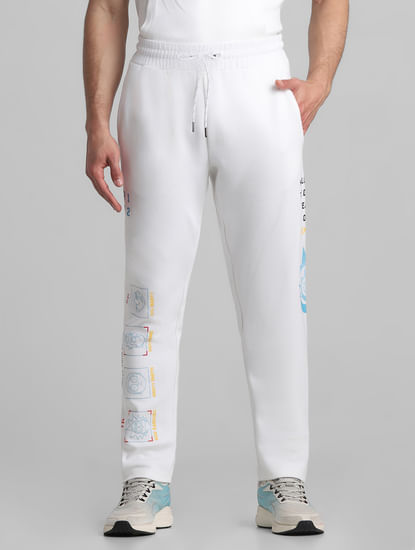 RICK & MORTY White Mid Rise Printed Sweatpants
