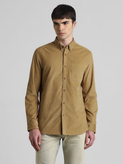 Brown Corduroy Full Sleeves Shirt
