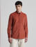 Red Corduroy Full Sleeves Shirt_414569+2