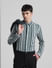 Green Striped Full Sleeves Shirt_414573+1