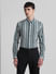 Green Striped Full Sleeves Shirt_414573+2