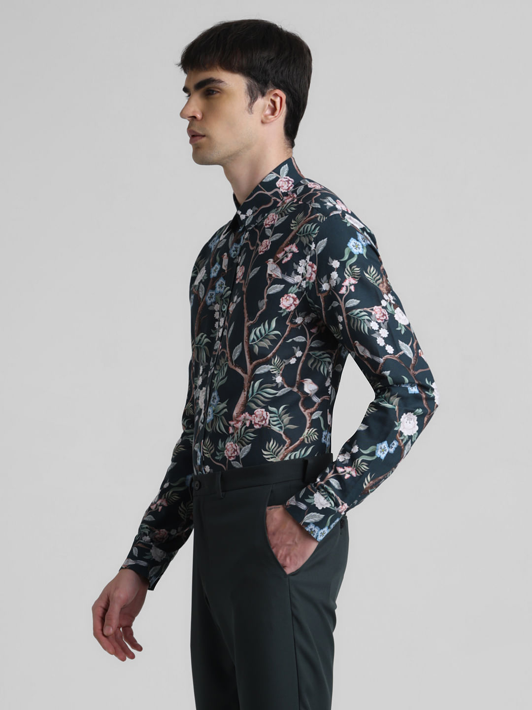 Green Floral Full Sleeves Shirt|232966901-Atlantic-Deep