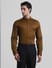 Brown Satin Weave Full Sleeves Shirt_414590+2