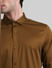 Brown Satin Weave Full Sleeves Shirt_414590+5