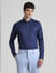 Blue Satin Weave Full Sleeves Shirt_414592+2