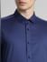 Blue Satin Weave Full Sleeves Shirt_414592+5