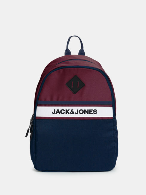 Navy Blue Colourblocked Backpack