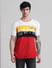 Red Colourblocked Knitted T-shirt_410756+2