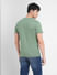 Green Logo Print Crew Neck T-shirt_400451+4