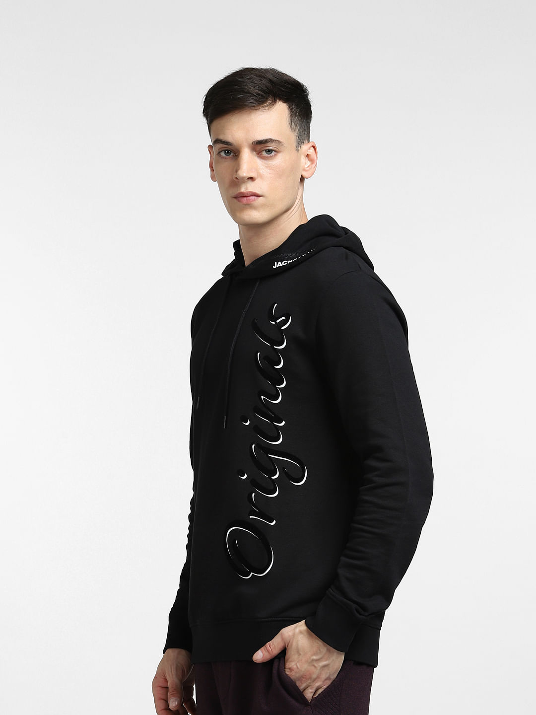 Black cheap hooded shirt