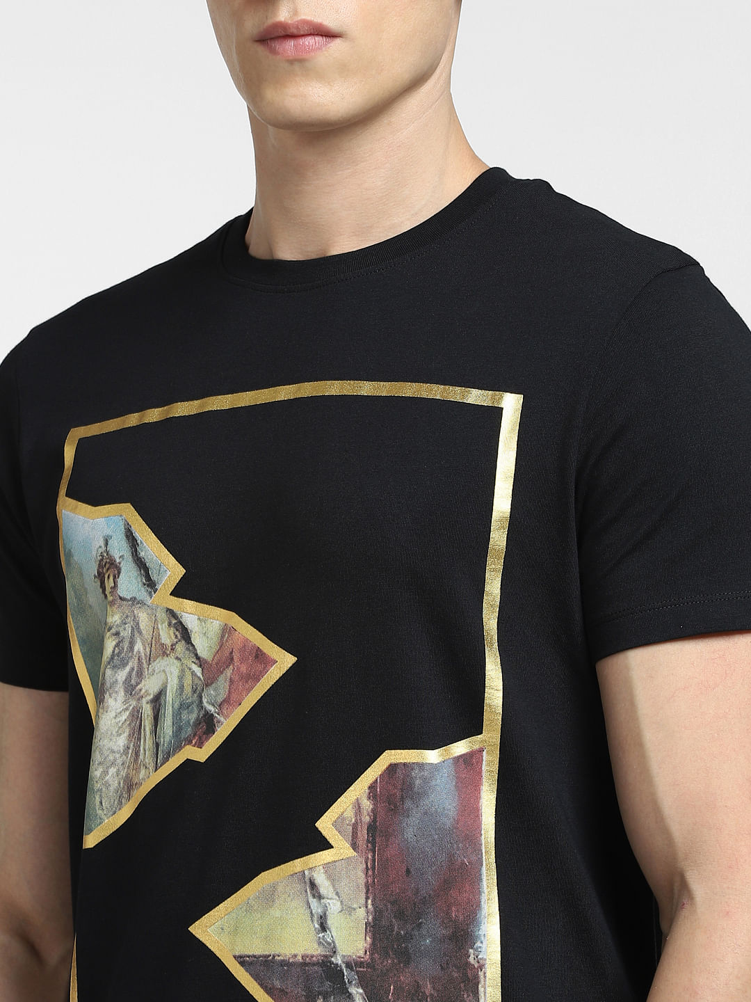 Black and 2024 gold t shirt