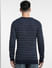 Blue Textured Striped Pullover_400345+4