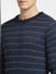 Blue Textured Striped Pullover_400345+5