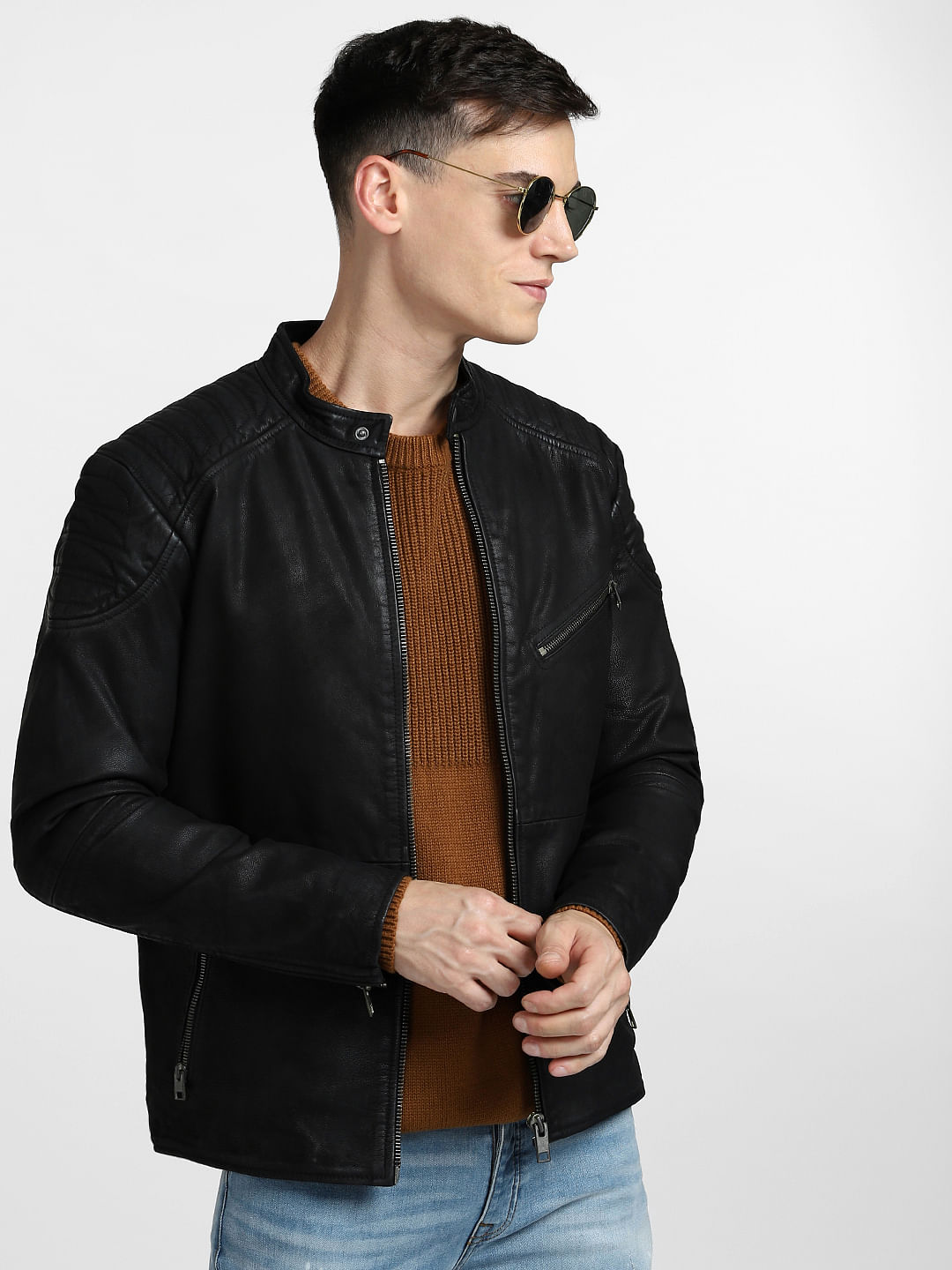 Buy Ak.Jackie.Boy Vegan Leather Jacket for Men | Made in India (L) at  Amazon.in