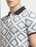 Grey Abstract Print Polo Neck T-shirt_400388+5