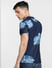 Blue Abstract Print Polo T-shirt_400391+4