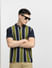 Green Striped Polo Neck T-shirt_400394+1