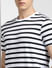 White Striped Crew Neck T-shirt_400398+5