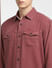Dark Pink Dobby Full Sleeves Shirt_400368+5