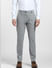Grey Mid Rise Check Trousers_400362+2